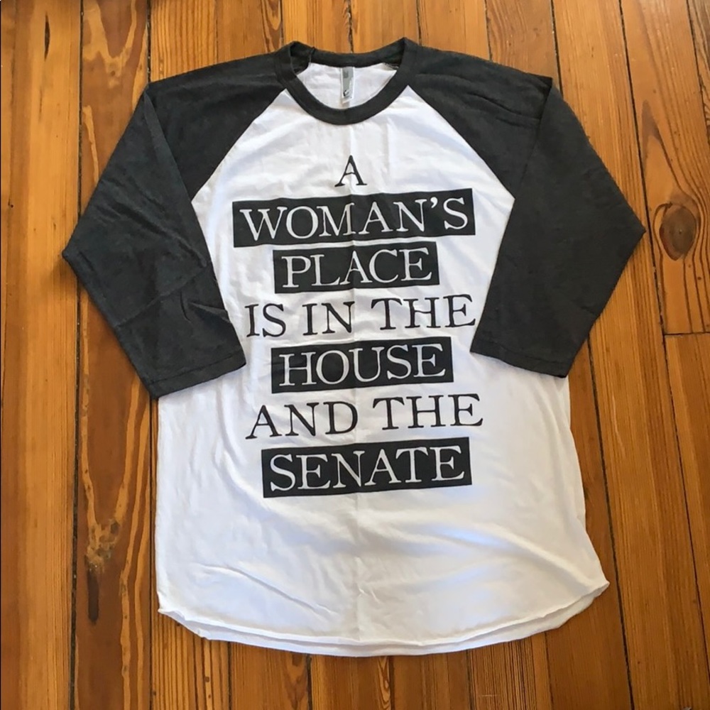 A woman’s place baseball tee